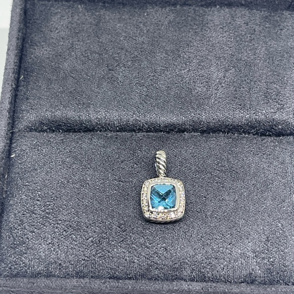 David Yurman Petite Albion Pendant with Blue Topaz and Diamonds - Picture 8 of 10